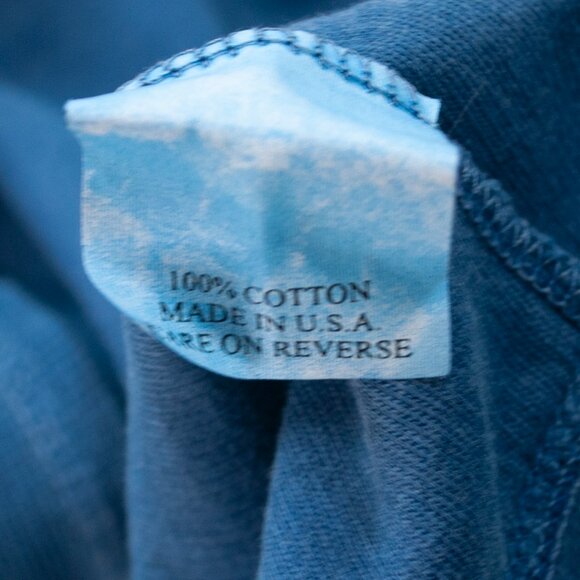 NEW Hot Cotton Waffle Knit Top Womens Small S Blue Long Sleeve Shirt V Neck Y06X - Picture 5 of 5